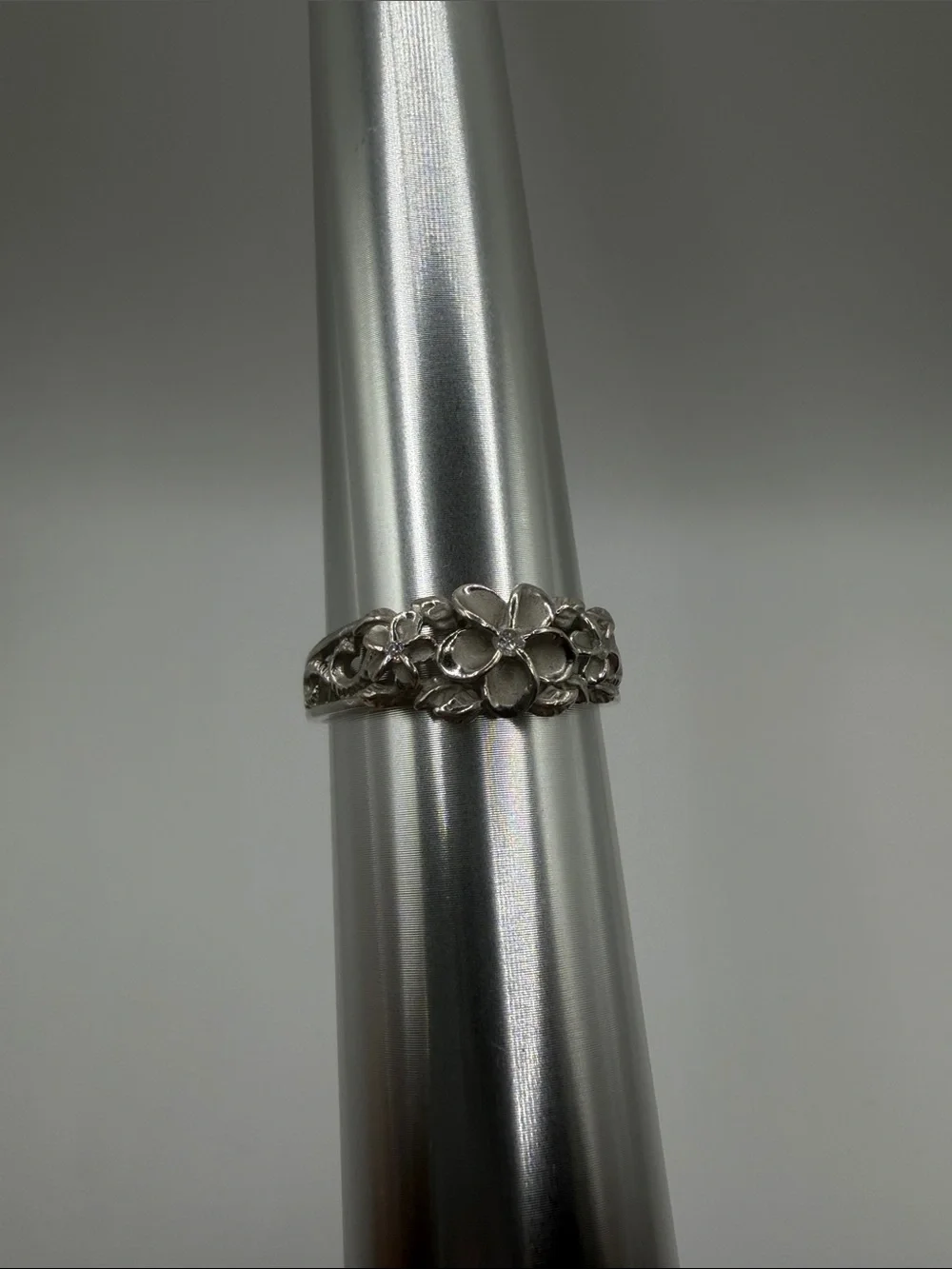 Sterling Silver 925 floral Band Ring size 10